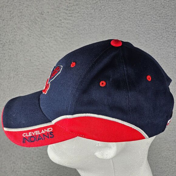 Vintage Cleveland Indians Hat Chief Wahoo Strapback Twins MLB Navy Red OSFA - Picture 5 of 9